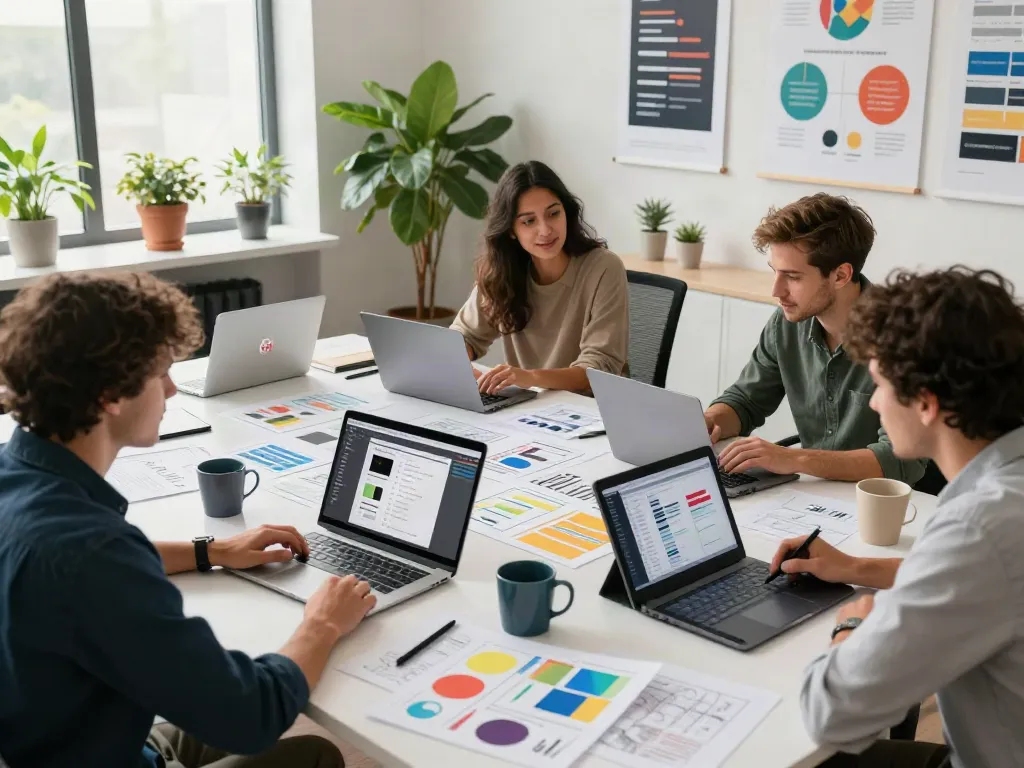 Web design team collaborating on user experience, click this link here now for insights.
