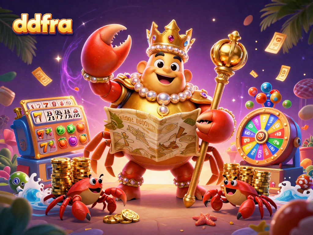 Experience ddfra with dynamic gaming as a golden crab emperor leads a casino adventure!
