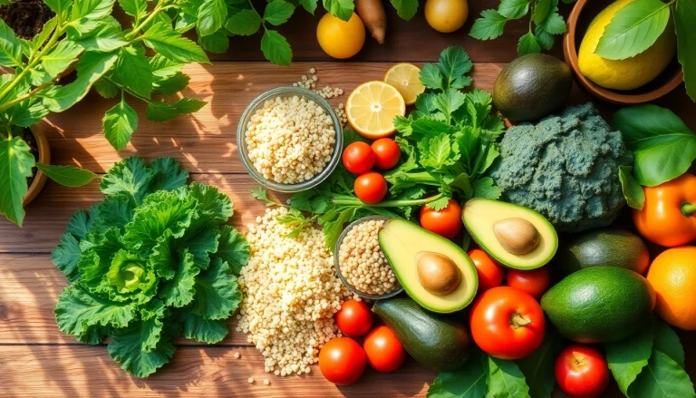 Discover vibrant Healthy Food options including fresh fruits, greens, and grains arranged beautifully.