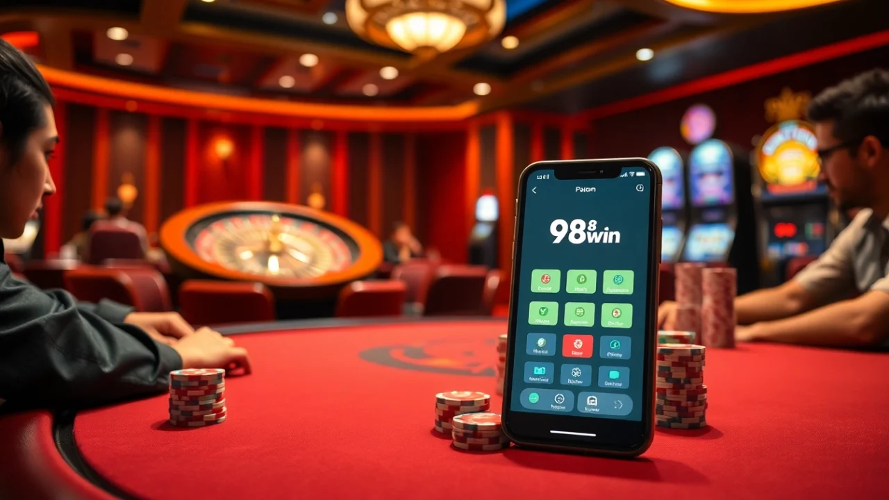 The app 98win enhances casino experiences with a high-stakes poker game and exciting slot machines.