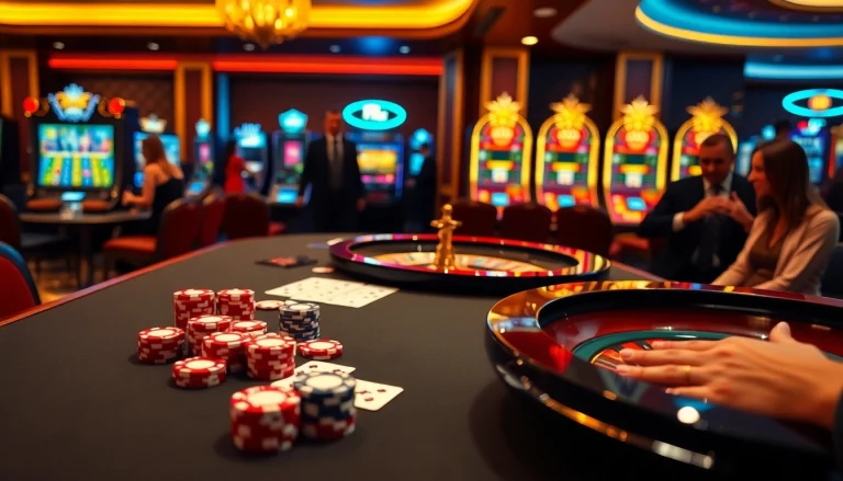 Players placing bets at a vibrant casino table at 789club, showcasing excitement and luxury.