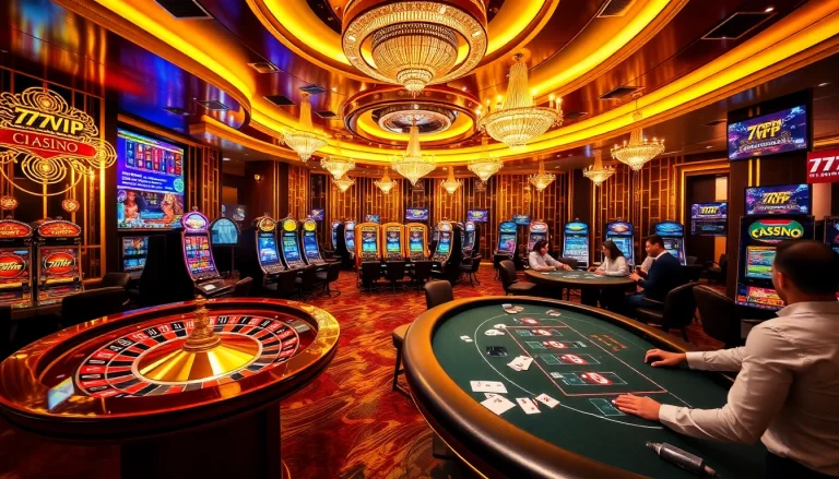 Engage with thrilling games at 777VIP's lively casino atmosphere filled with poker, roulette, and slot machines.