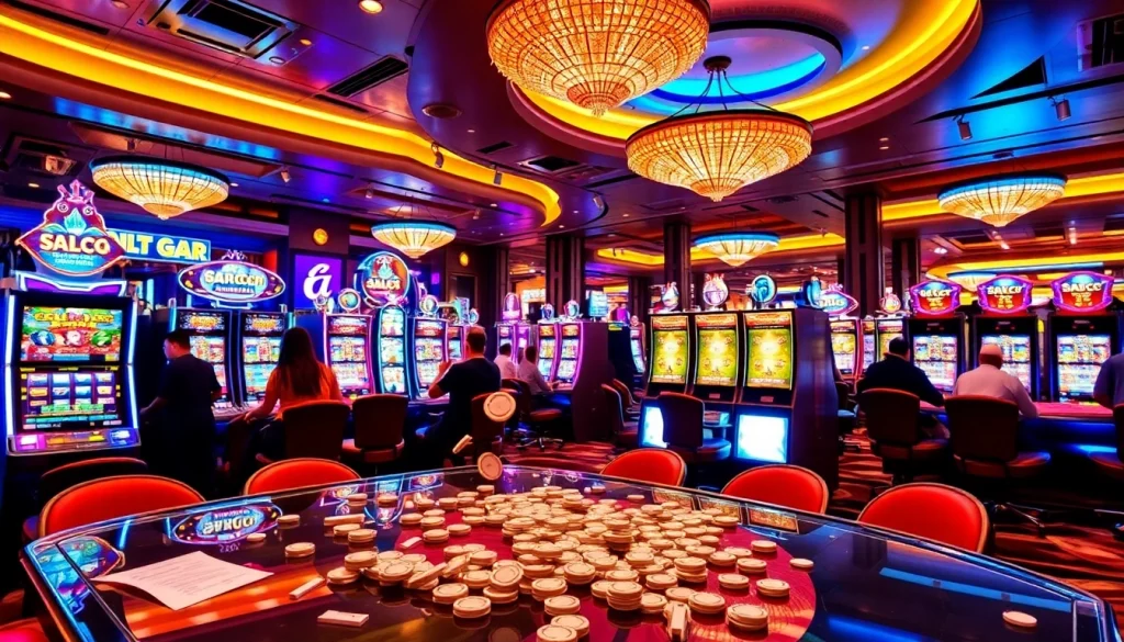 Experience the excitement of Slot Gacor gaming with vibrant machines and celebratory players.
