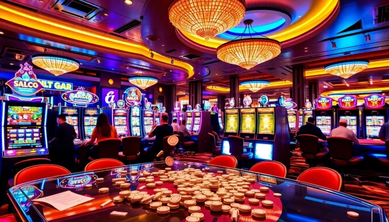 Experience the excitement of Slot Gacor gaming with vibrant machines and celebratory players.