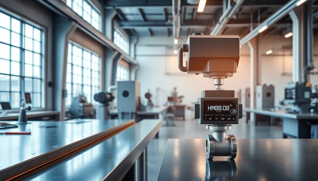 HM88 Series precision engineering workspace showcasing valves and tools.