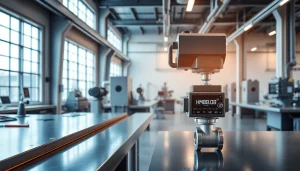 HM88 Series precision engineering workspace showcasing valves and tools.