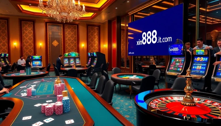 Exciting casino gameplay experience at xin88it.com with engaging slot machines and poker tables.