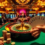 Experience the excitement of gambling at https://f168.us/ with luxurious casino visuals showcasing roulette and poker.