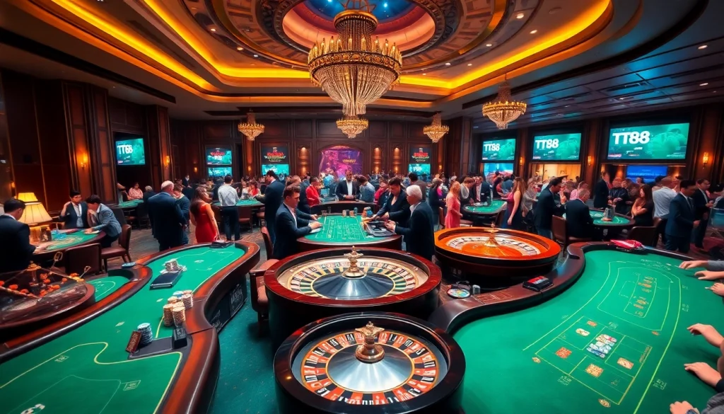 Experience the excitement of gaming at TT88 through lively casino tables and thrilling moments.
