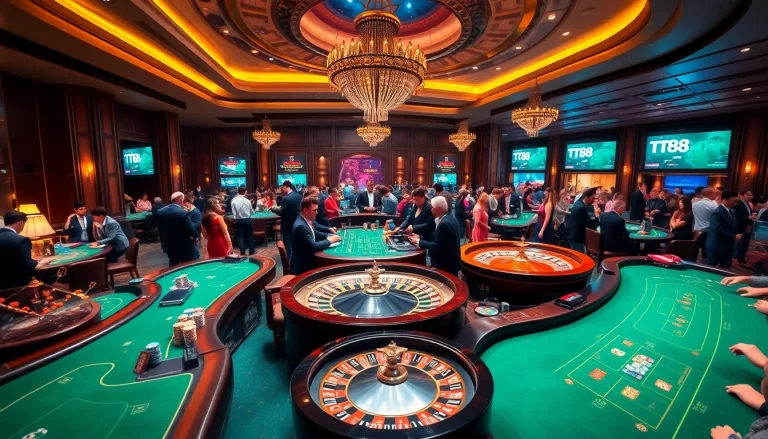 Experience the excitement of gaming at TT88 through lively casino tables and thrilling moments.