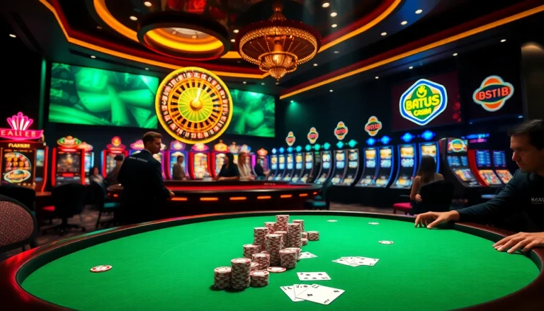 Experience the thrill of MM88 COM at a professional casino table filled with vibrant poker chips and cards.