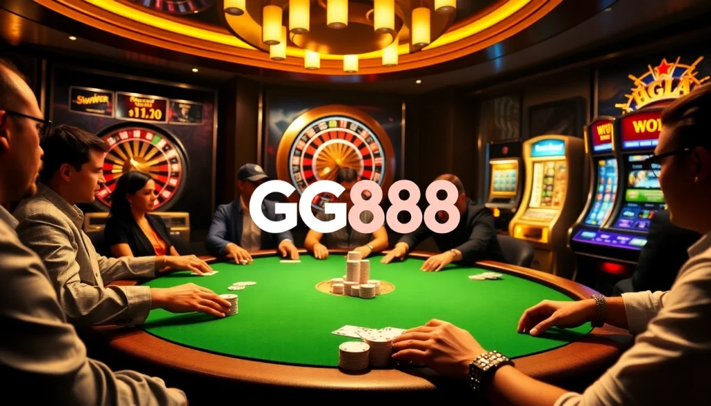 Experience high-stakes gaming at GG88's luxurious casino tables filled with excitement.