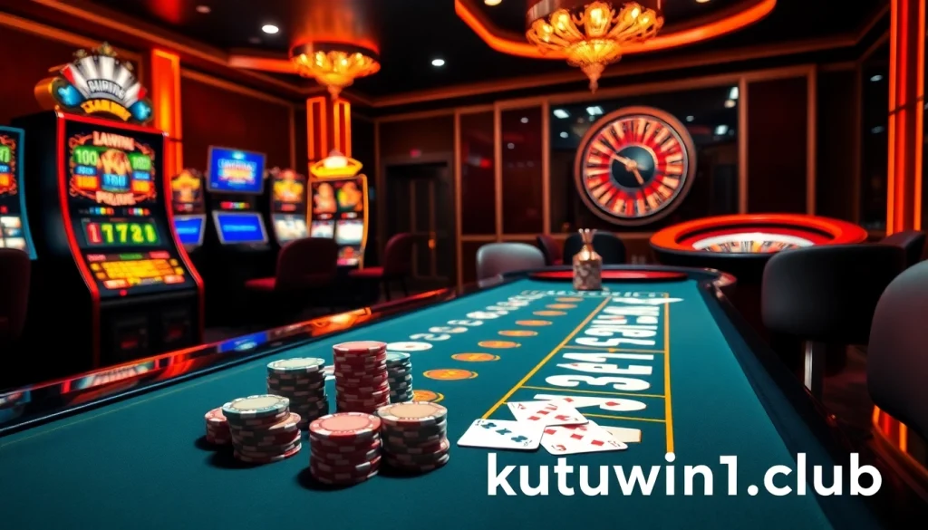 Experience thrilling gameplay at https://kuwin1.club/ with vibrant casino tables and engaging slot machines.