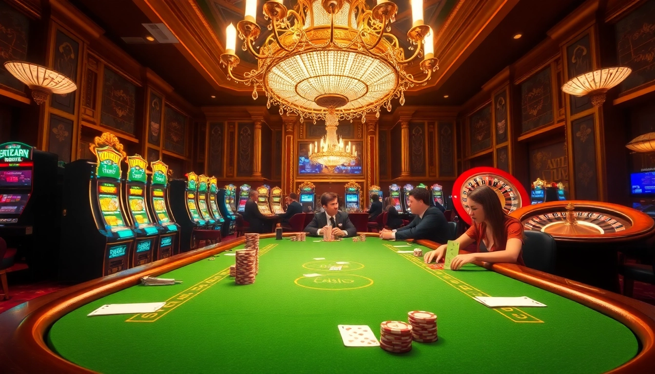 Enjoy thrilling poker action at https://em777.live/ with luxurious casino interiors and vibrant gaming elements.
