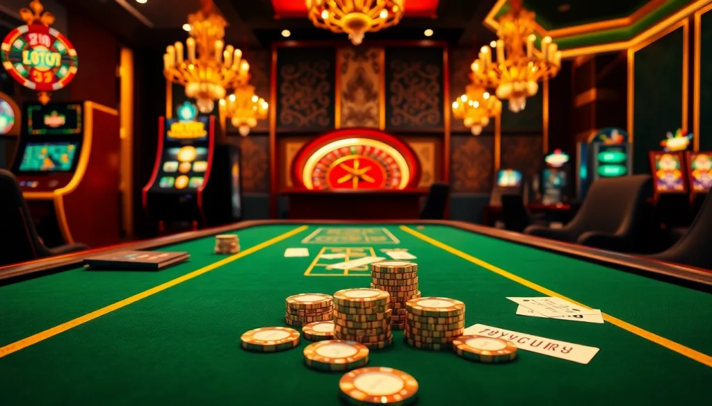 An exciting gaming experience at 789CLUB with vibrant slot machines and casino tables.