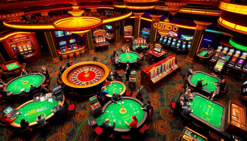 Players enjoying thrilling games at UU88 casino, showcasing excitement and luxury in gambling.