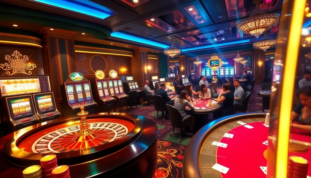 Experience the excitement of 789P casino gaming with vibrant tables and engaged players.
