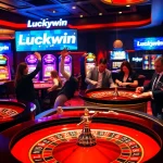 Engaged players enjoying Luckywin games at luxurious casino tables.
