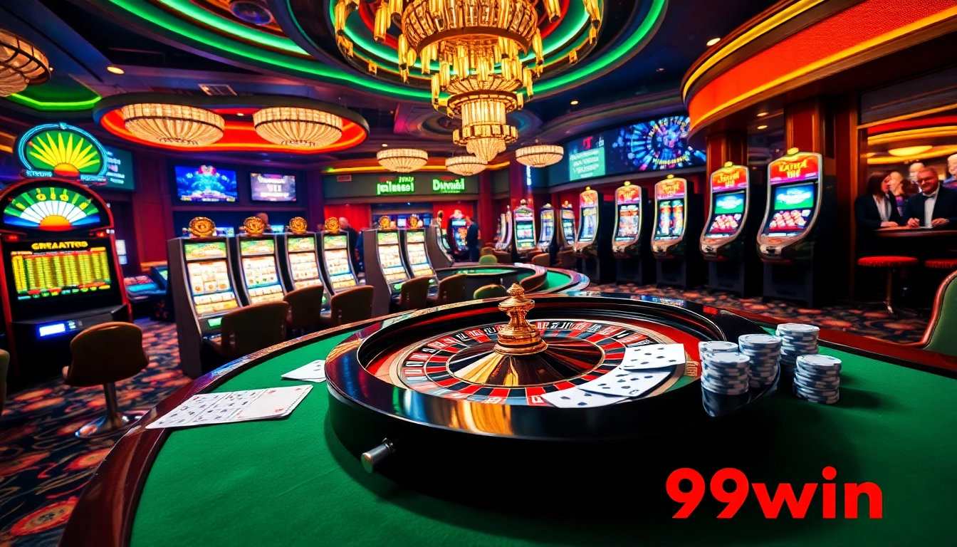 Experience thrilling casino gaming with dynamic 99win tables, cards, and vibrant slot machines.