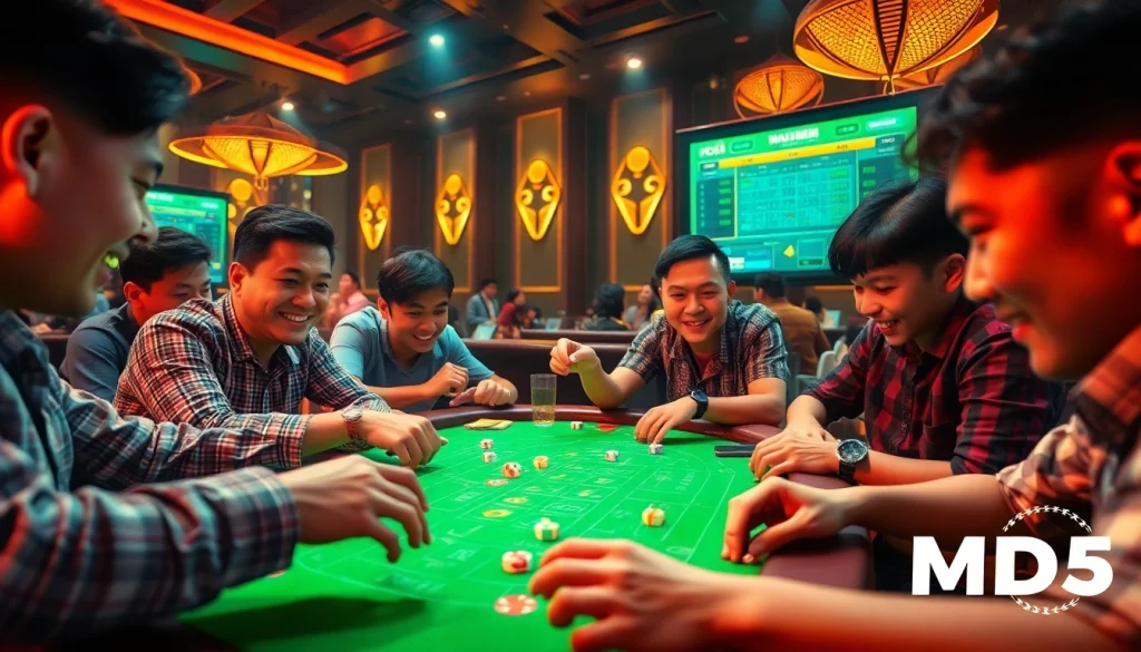 Tài Xỉu MD5 online gaming scene showcasing excitement and player engagement at https://taixiumd5.world.