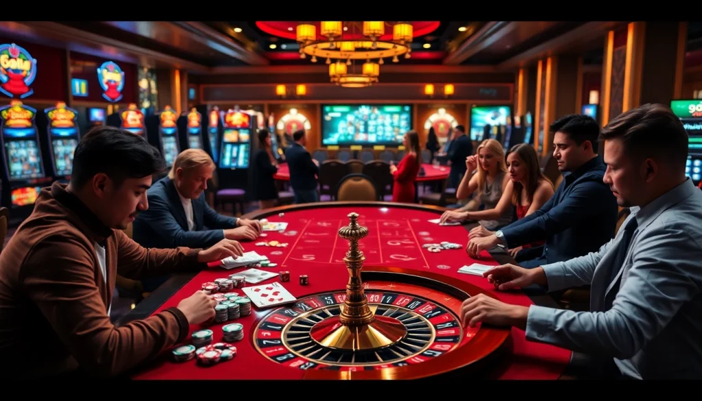 Engaging table gaming scene representing gg88 com, showcasing excitement and professionalism in gambling.