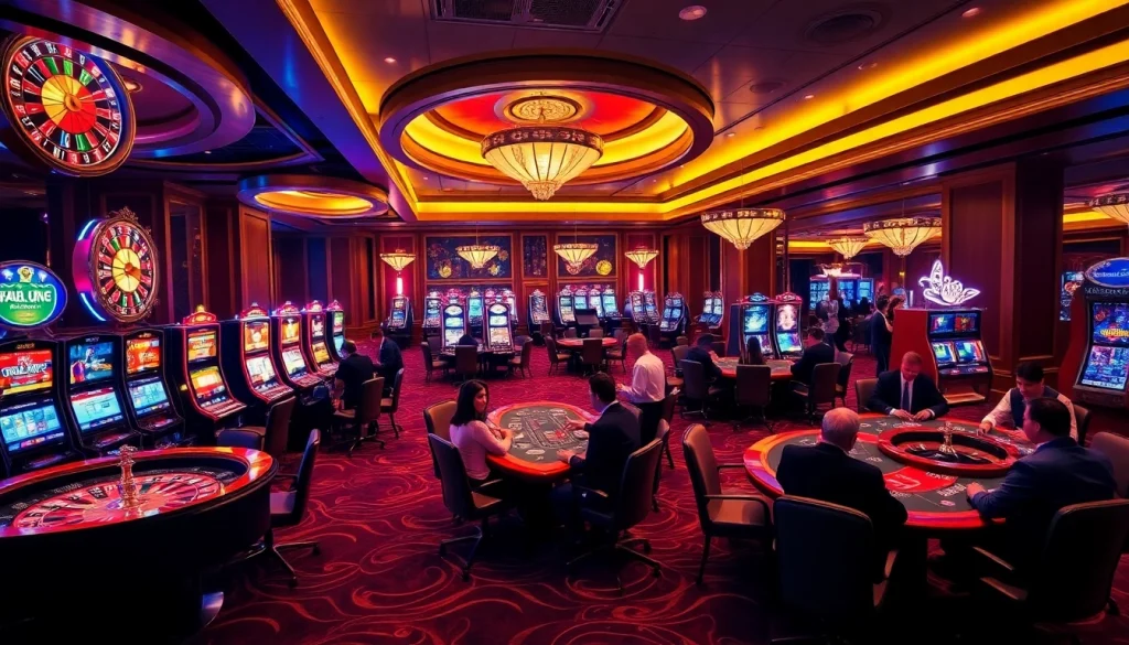 Exciting gambling scene at https://jun88pl.com/ with vibrant games and engaging players.