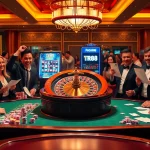 Experience high-stakes betting with the TR88 slot machine surrounded by casino excitement.