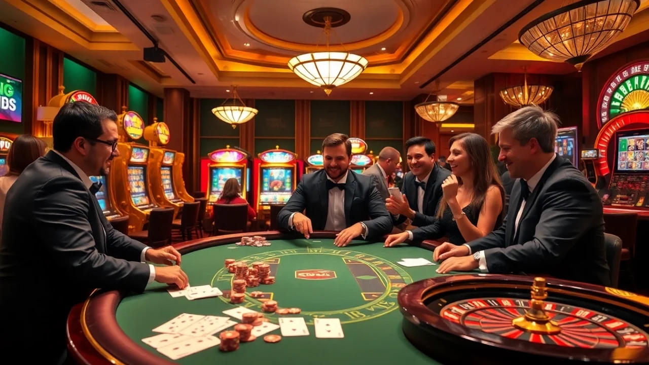 Experience high-stakes gameplay with rikvip.mx at a luxurious casino table filled with excitement.