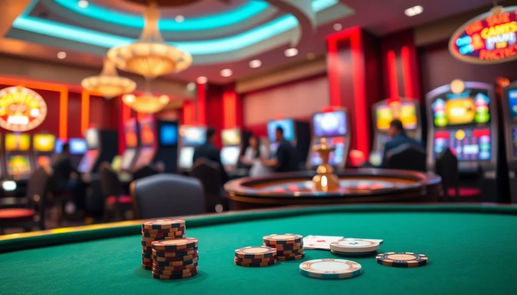 Experience the excitement of https://dn88s.net/ in a luxurious casino atmosphere, showcasing poker and roulette.
