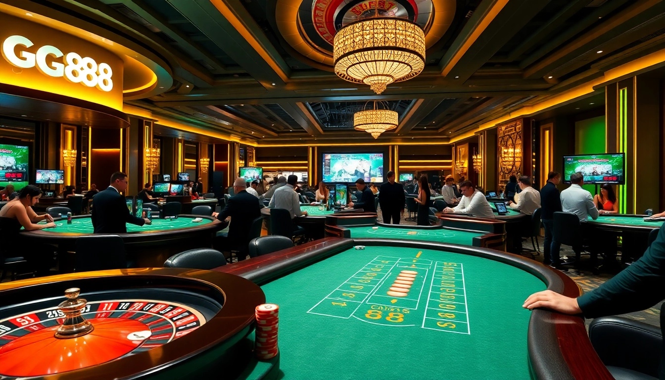 Experience the thrilling action of GG88 with vibrant casino tables and engaging gameplay.