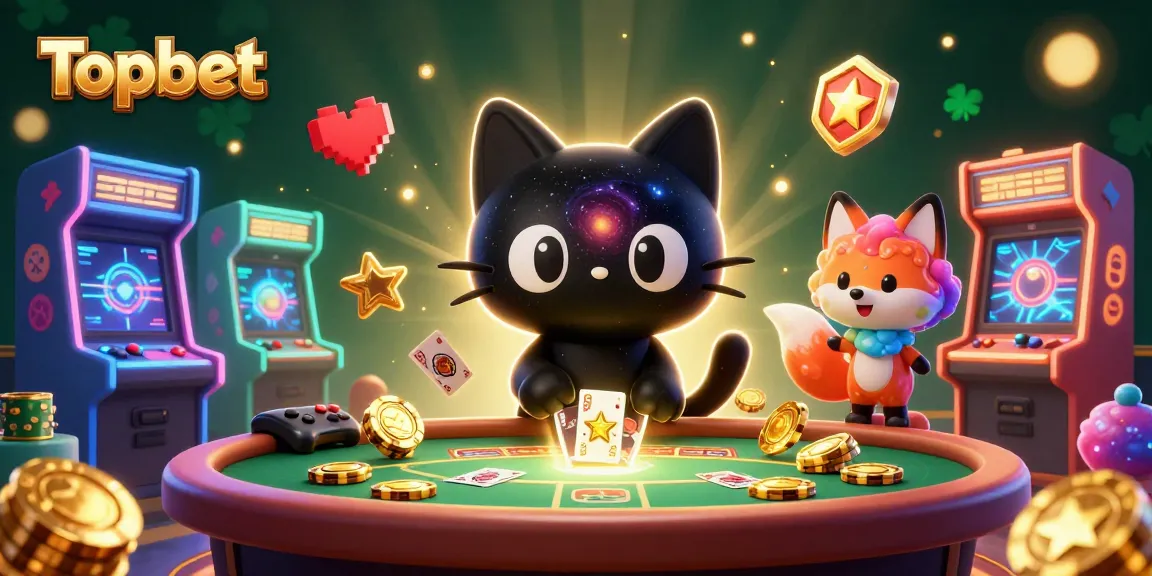 Experience the excitement of Topbet at a cosmic casino, featuring unique characters and vibrant game elements.
